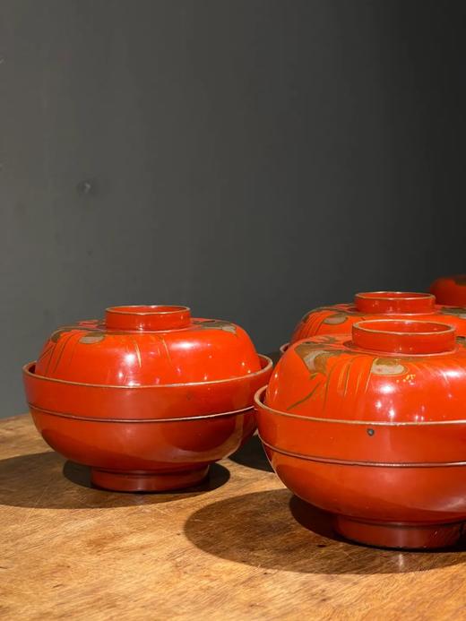 朱红大漆金绘盖碗六件套组，顺丰包邮 商品图4