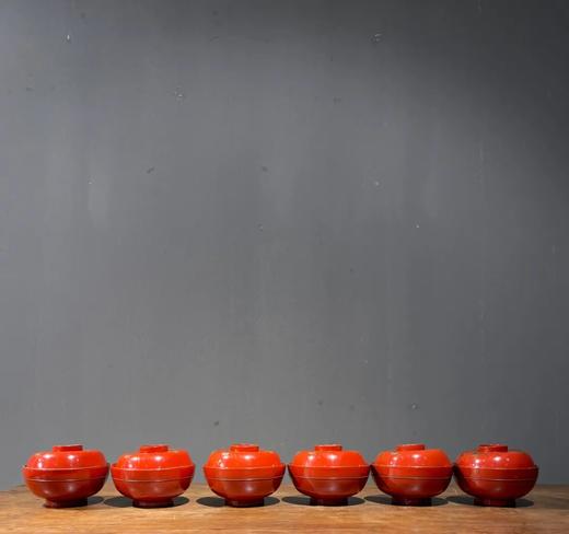 朱红大漆金绘盖碗六件套组，顺丰包邮 商品图11