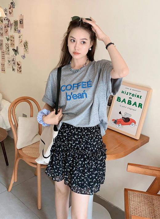 🎈【全国包邮】万针刺绣浮雕立体字母T恤：✅客供定制纯棉面料 亲肤舒适 吸湿透气！💥 商品图1