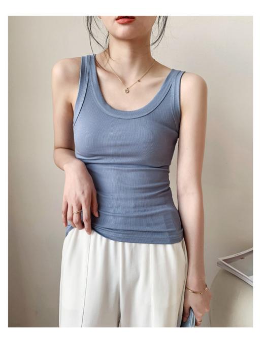 📣【夏日必备宝藏打底衫】冰丝螺纹背心买一赠一：💰1、吸睛的修身版型，基础舒适包裹身材但不紧勒束缚❣️ 商品图4