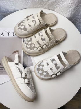 【岁愿夏季森系学院风设计款半拖二合一SY-H606】🌟这款温柔淑女的文艺复古森系女鞋真的是太爱了💥