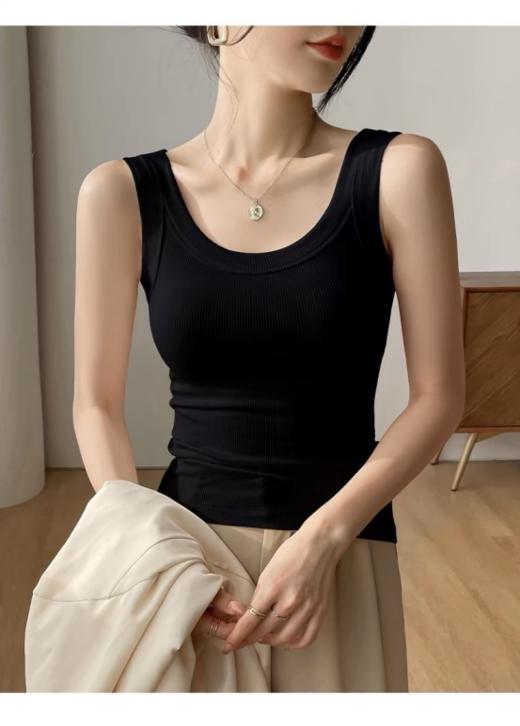 📣【夏日必备宝藏打底衫】冰丝螺纹背心买一赠一：💰1、吸睛的修身版型，基础舒适包裹身材但不紧勒束缚❣️ 商品图1