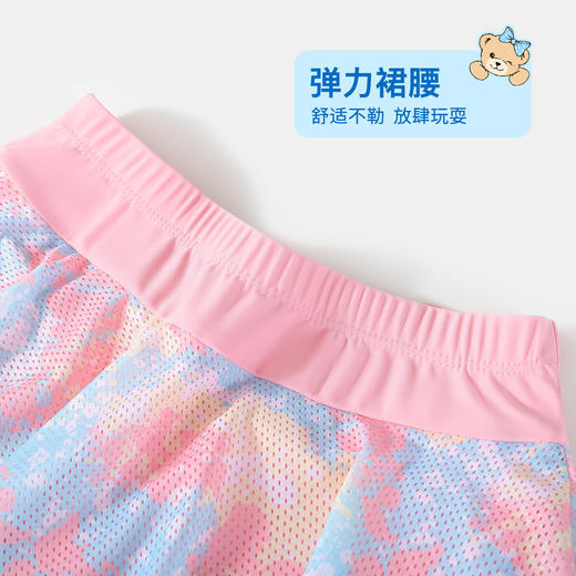 【带胸垫 】【150-170】【精典泰迪】女孩短袖泳裙分体泳衣套装 商品图11