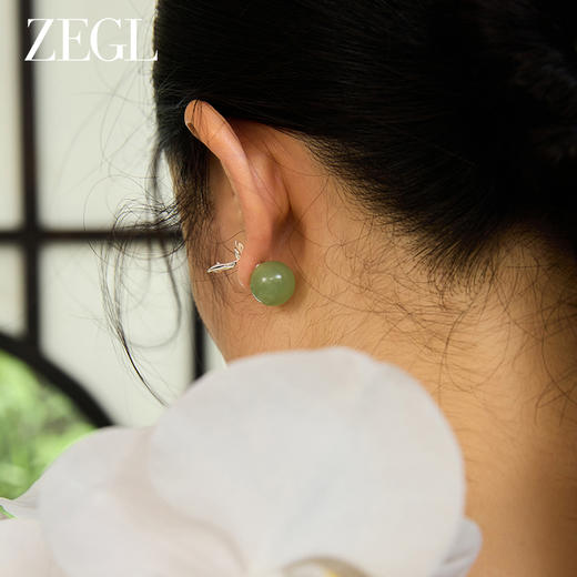 ZEGL设计师东方花影系列独特耳钉女轻奢高级感耳环大气气质耳饰品 商品图2