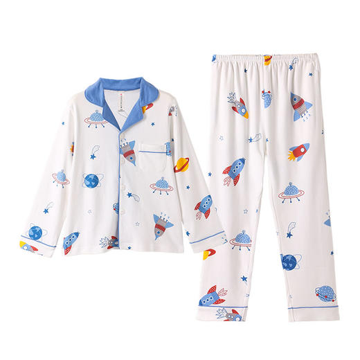 芬腾男童春秋睡衣长袖纯棉卡通男孩宝宝儿童中大童全棉家居服套装 商品图2