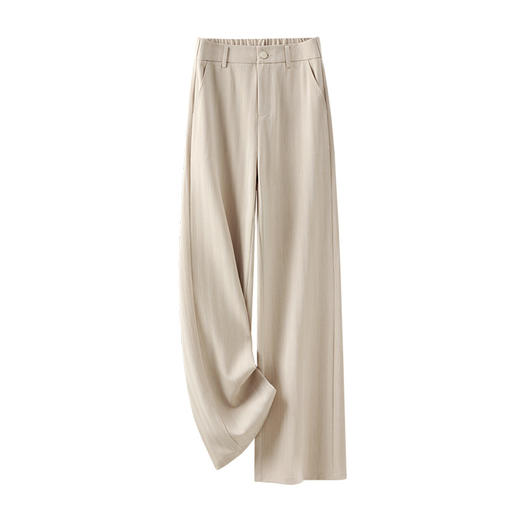 HSS2866 麻感天丝裤休闲裤女2024夏季新款高腰薄款宽松显瘦窄版阔腿长裤子 商品图4