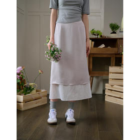 SimpleRetro微醺香槟 气质醋酸双面料新中式半身裙女百搭直筒裙子