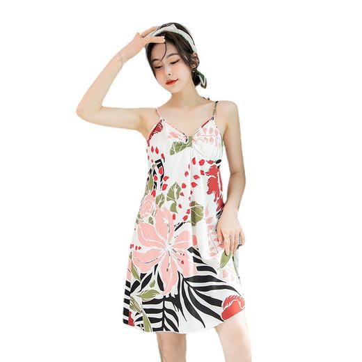「数款可选！森系小清新」夏季新款吊带睡裙女 甜美少女棉绸睡衣裙子 商品图4