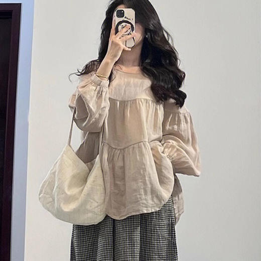 裁缝学苑AQ316法式小众娃娃衫纸样女装宽松长袖上衣衬衫服装打板 商品图4