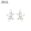 ZEGL设计师东方花影系列人造珍珠花朵耳钉女独特耳环银针气质耳饰 商品缩略图5