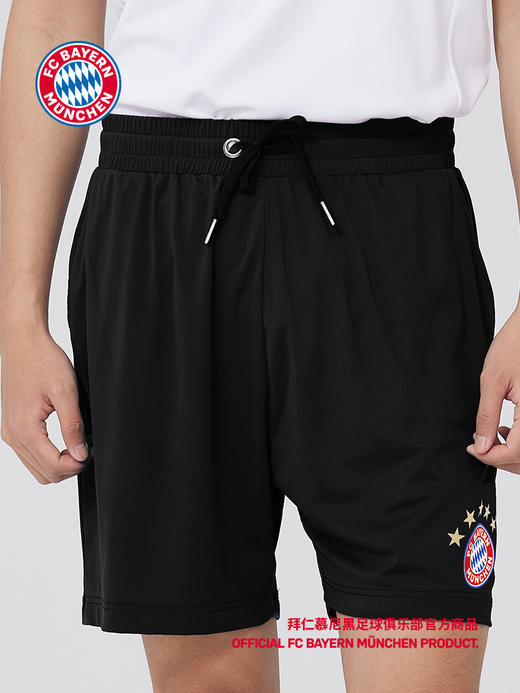 【官方正版】拜仁慕尼黑足球俱乐部|黑色运动短裤足球迷夏休闲裤子 商品图2