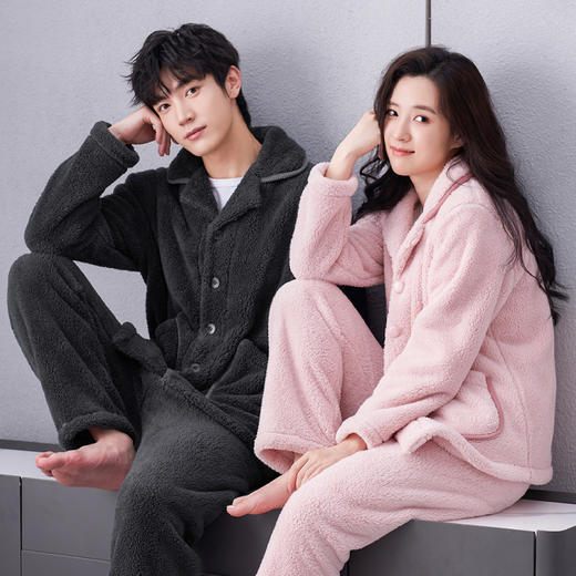 芬腾睡衣情侣秋冬季冬天冬款珊瑚绒加厚加绒保暖法兰绒家居服套装 商品图0
