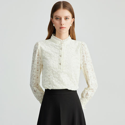 EITIE爱特爱秋季新款高领气质打底修身显瘦上衣C2413404 商品图3