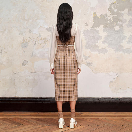 复古宫廷风格纹假两件衬衫秋季衬衣修身 商品图4