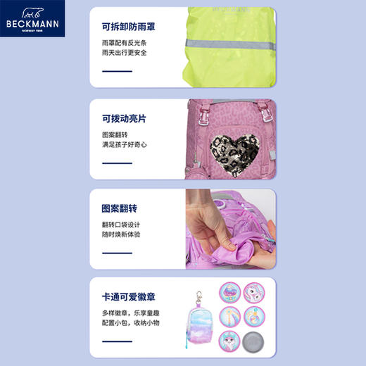 【赠送笔袋】贝克曼Classic Maxi大容量28L系列3-6年级小学高年级减压减负背包双肩包书包 商品图2