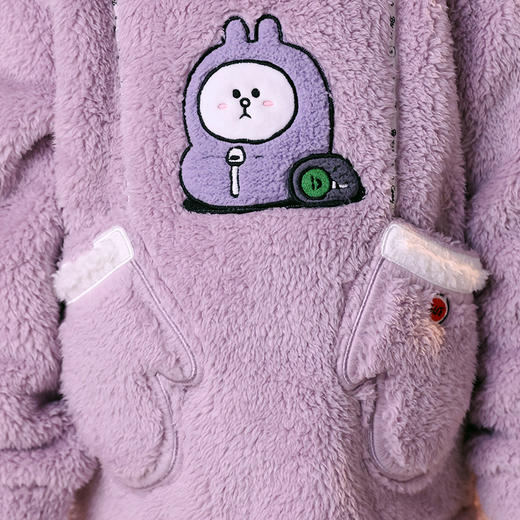 芬腾布朗熊女童睡衣秋冬珊瑚绒套装女孩儿童中大童加绒加厚家居服 商品图2