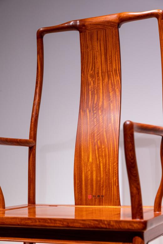 红桥红  家具严选  缅甸花梨（大果紫檀）【高靠背 S背素官帽椅】 商品图2
