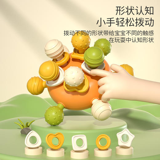 【一球多玩法 宝宝爱不释手】婴儿手抓球曼哈顿软胶球宝宝摇铃牙胶球触感玩具0-1岁六一儿童节 商品图2