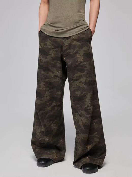 Simple Project/K2489/迷彩宽松分割立裁宽腿直筒廓形长裤 商品图4