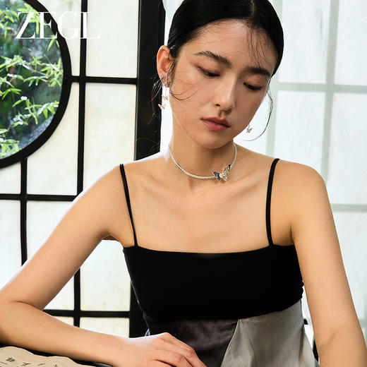ZEGL设计师东方花影系列蝴蝶项链女款2024新款国风新中式配饰 商品图2