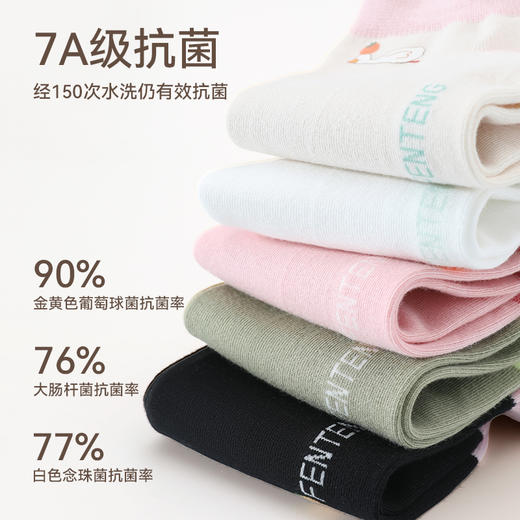 39.9到手5双！芬腾女士短袜春秋款防臭抗菌浅口棉袜夏季吸汗透气可爱大白鹅袜子 商品图1