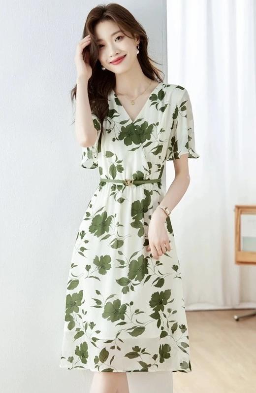 LPIUTY品牌直发⚠️贵妇团⚠️仲夏之夜⚠️Gucc*i同款稀缺面料⚠️手工金属蝴蝶腰带️！意大利纯手工定制⚠️法式优雅印花连衣裙 C148160 商品图2