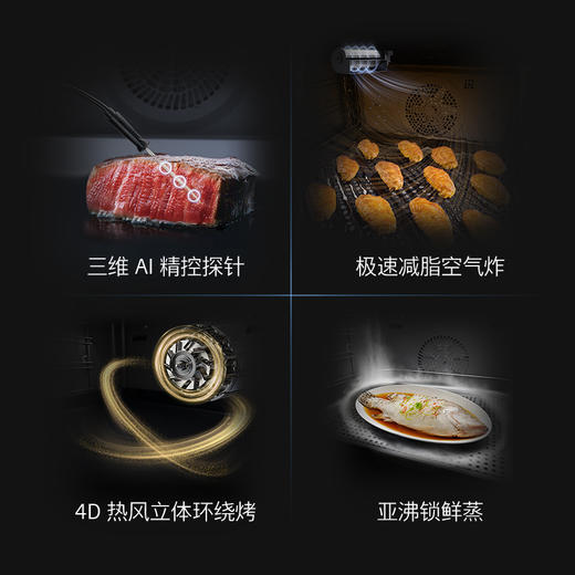 西门子（SIEMENS）蒸烤一体71L德国原装进口蒸烤箱 4D热风立体环绕烤极速空气炸亚沸锁鲜蒸多重自清洁HS756G3B1W 商品图1
