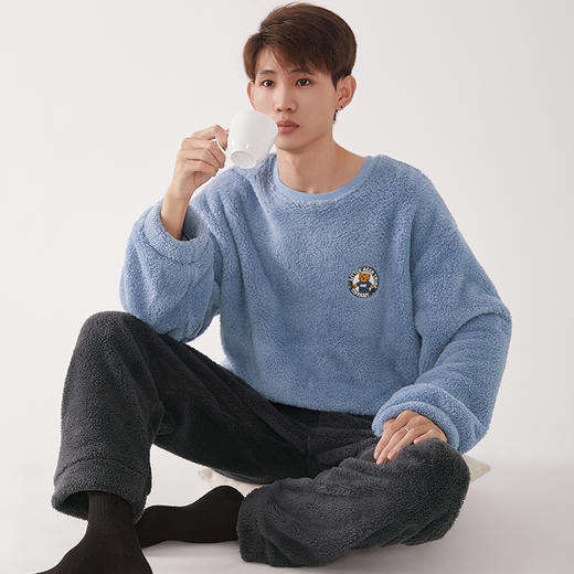 秋冬套头珊瑚绒加厚加绒保暖男女居家服  A-5508 芬腾 商品图4
