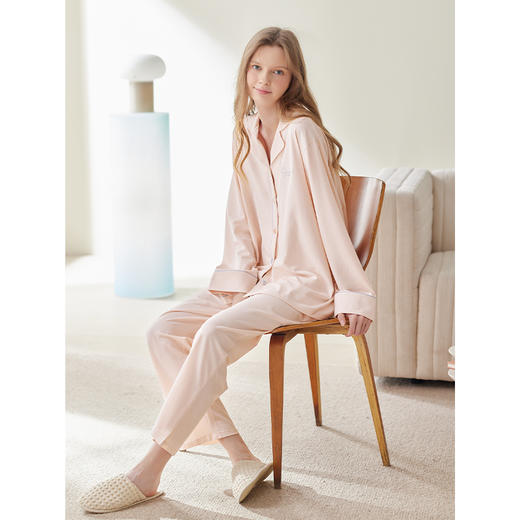 芬腾新款睡衣套装少女长袖春秋款全棉高级感开衫全棉春秋季家居服 商品图0