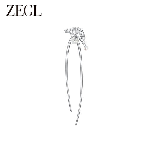 ZEGL设计师风影声声扇子u型发簪新中式古风女高级感人造珍珠头饰 商品图4