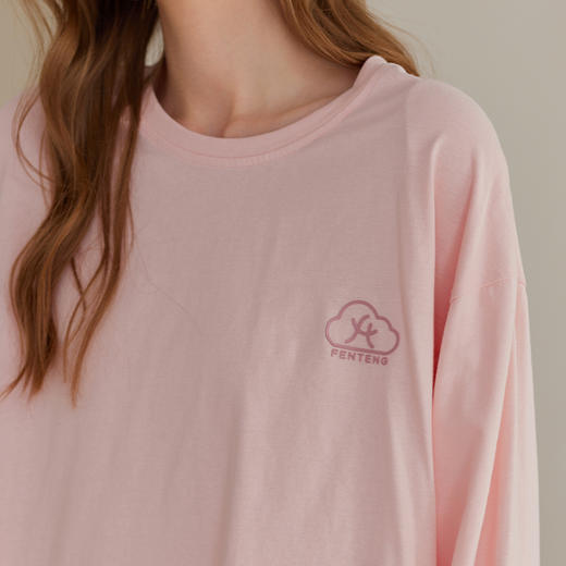 芬腾情侣睡衣女纯棉长袖圆领宽松青年男士家居服套装 商品图2