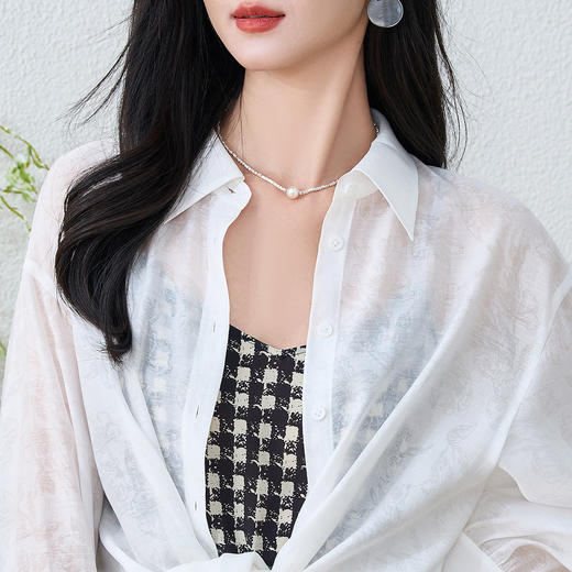 米思阳2026春季新款时尚宽松衬衫休闲百搭透气Polo领上衣女3115 商品图4