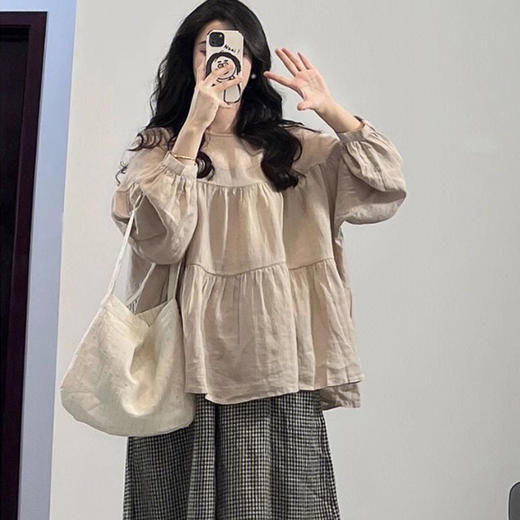 裁缝学苑AQ316法式小众娃娃衫纸样女装宽松长袖上衣衬衫服装打板 商品图1