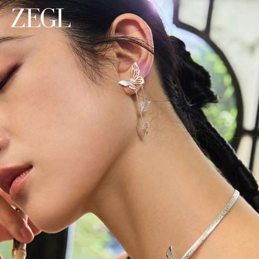 ZEGL设计师东方花影系列蝴蝶耳环女2024新款爆款新中式民族风耳饰 商品图4