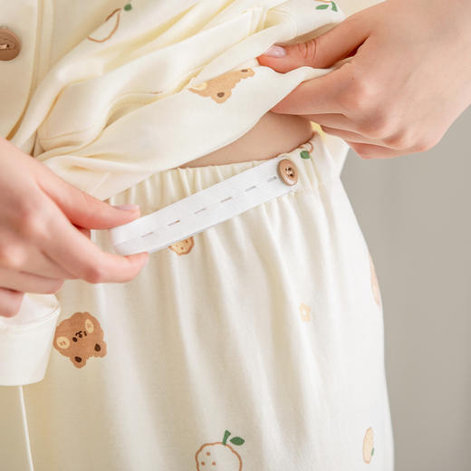 芬腾月子服女士夏季纯棉短袖孕妇睡衣产妇产后喂奶家居服全棉套装 商品图3