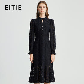 EITIE爱特爱气质修身显瘦钩花蕾丝连衣裙秋季新款C2407424