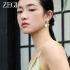 ZEGL设计师风影声声系列扇子耳环女人造珍珠高级感耳钉民族风耳饰 商品缩略图1
