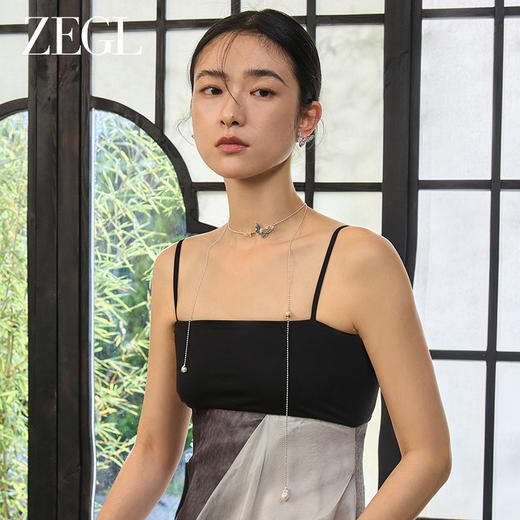 ZEGL设计师东方花影系列蝴蝶项链女款2024新款国风新中式配饰 商品图1