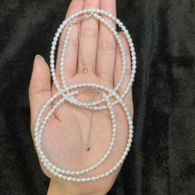 DS925珍珠项链-小米珠配立体爱心延长链