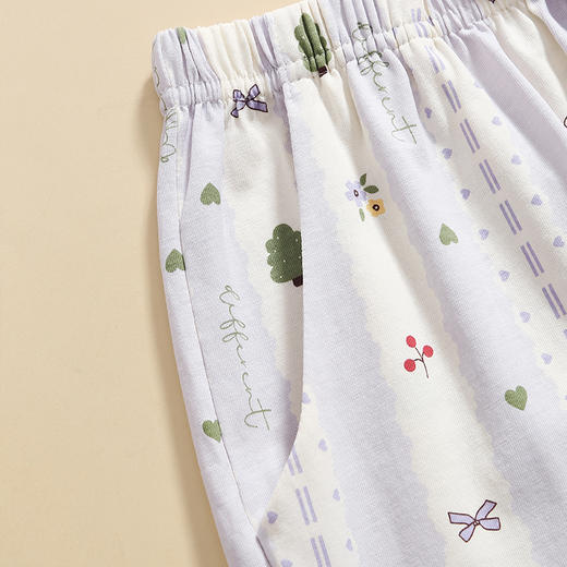 芬腾女士睡裤夏季纯棉薄款透气长裤女款休闲加大码全棉家居裤单裤 商品图3