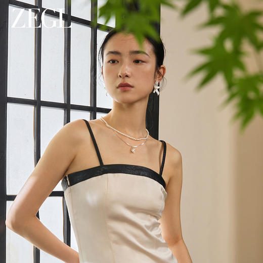 ZEGL设计师东方花影系列人造珍珠花朵耳钉女独特耳环银针气质耳饰 商品图1