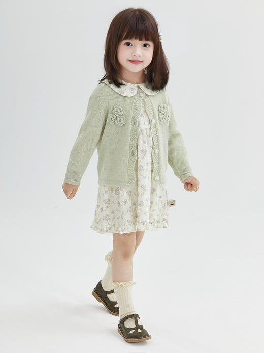 DEESHA/笛莎笛莎童装2024秋季新款娃娃领丁香花印花连衣裙 商品图1