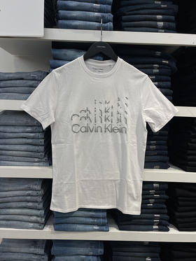 Calvin Klein/CK 男士纯棉圆领字母LOGO印花休闲透气短袖T恤