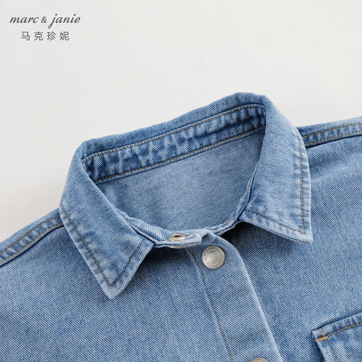 马克珍妮男童大口袋牛仔外套儿童纯棉宽松百搭牛仔衬衫春款240038 商品图4