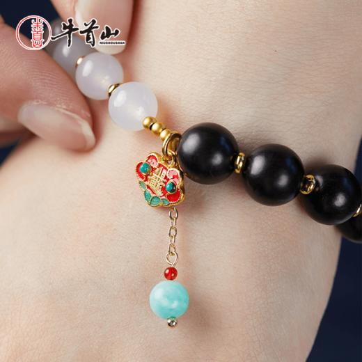 牛首山文创福到紫光檀手串玛瑙文玩珠串进宝如意手链毕业生日礼物 商品图4