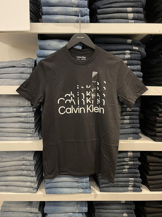 Calvin Klein/CK 男士纯棉圆领字母LOGO印花休闲透气短袖T恤 商品图1