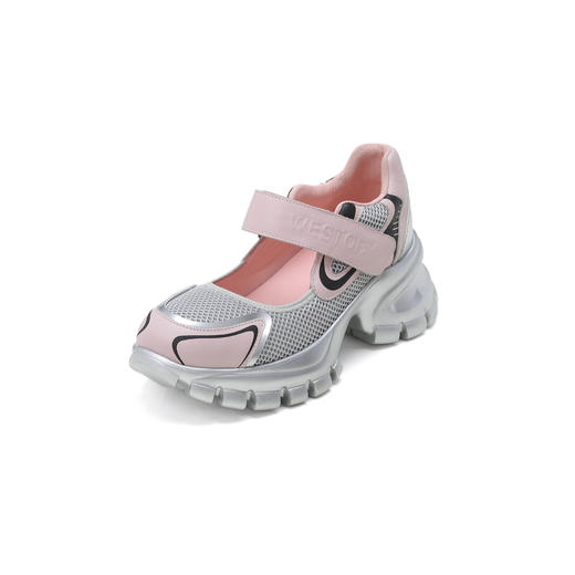 westory春夏新款厚底增高超轻魔术贴网面透气老爹鞋W24CE74631 商品图1