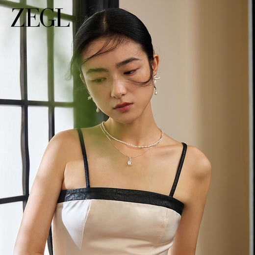 ZEGL设计师东方花影系列人造珍珠项链女款2024新款叠戴新中式配饰 商品图3