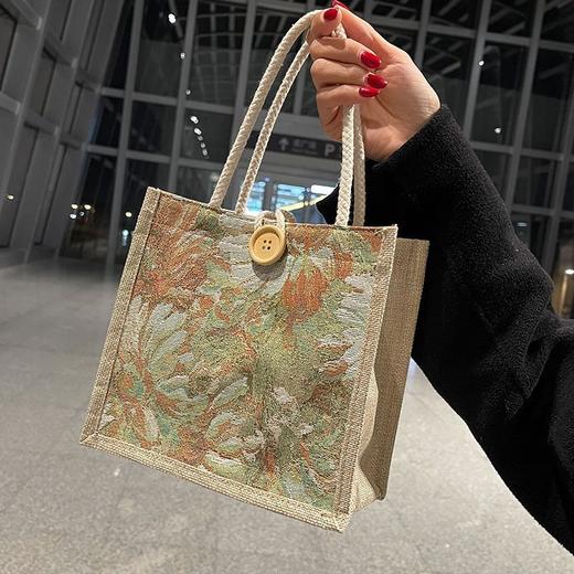 学生包包韩版手提包新款包女时尚日系亚麻版ins饭盒帆布便当 商品图7