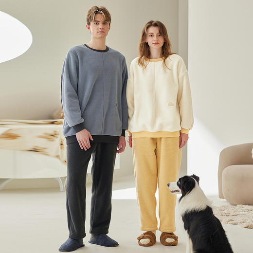 保暖秋冬季加绒加厚抗静电男女家居服芬腾 商品图4